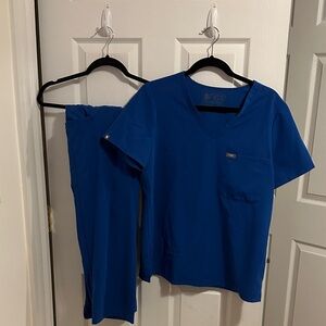 Figs Royal Blue V-Neck Scrub Top